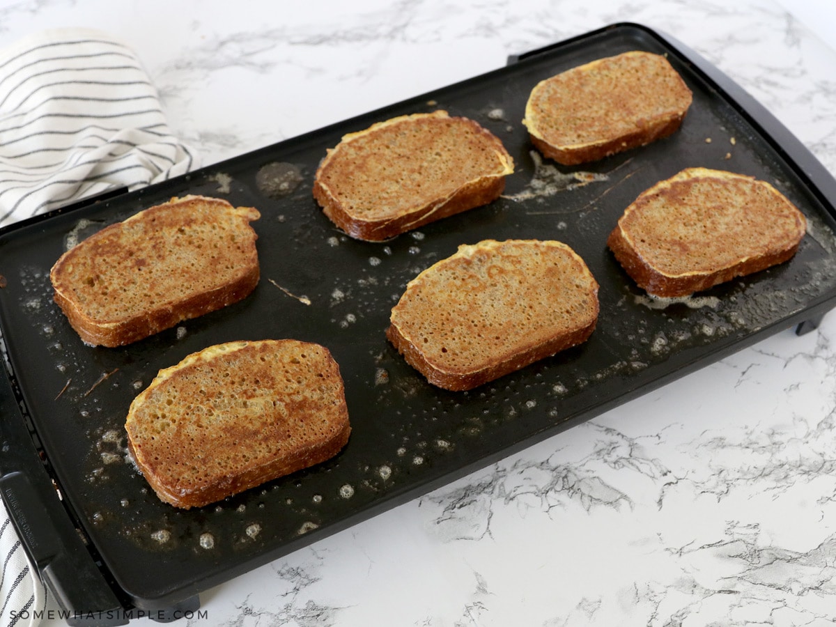 grilling french toast on a griddle