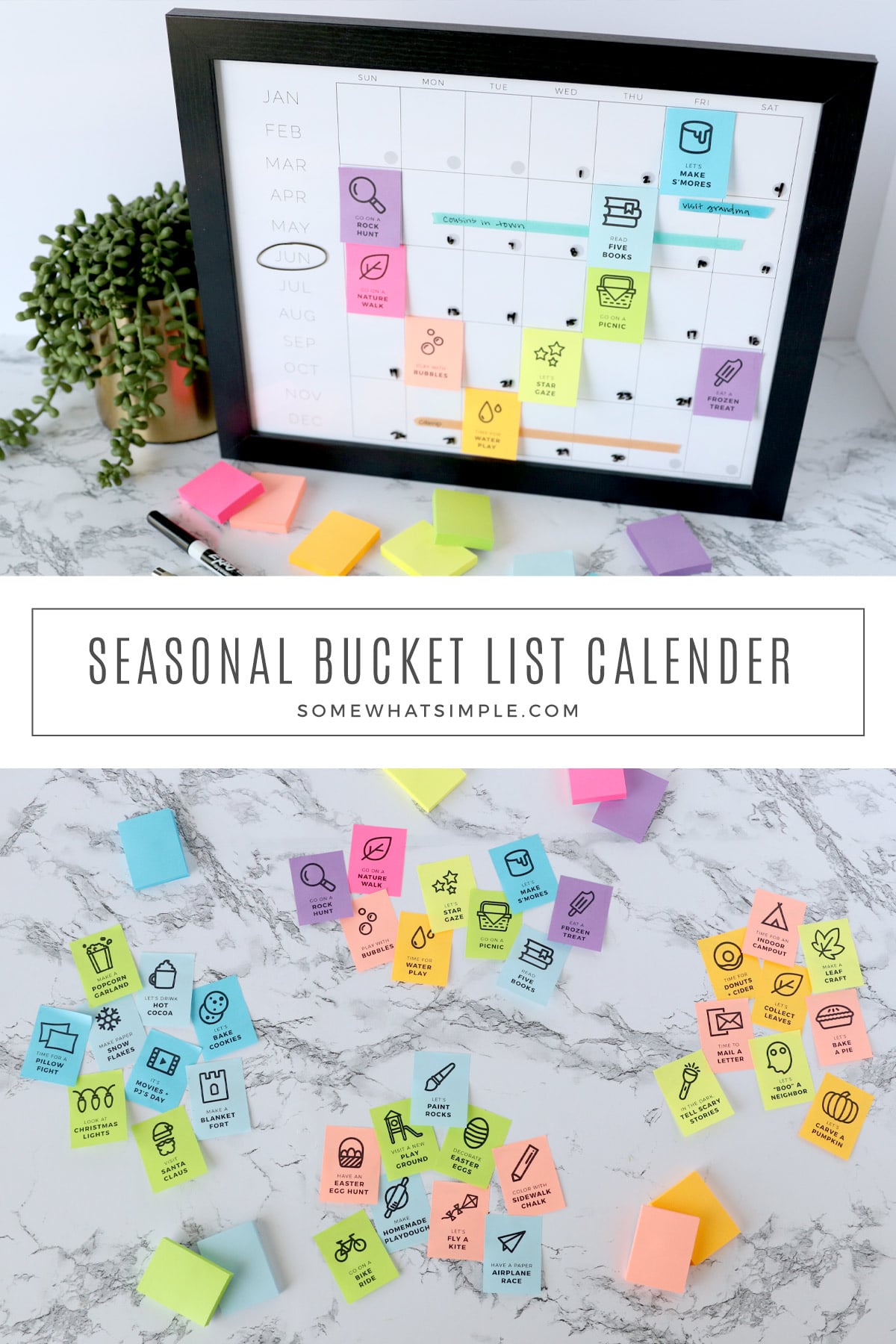 Things to do and things to see for every season of the year! This seasonal bucket list is a fun way to make memories all year long! via @somewhatsimple