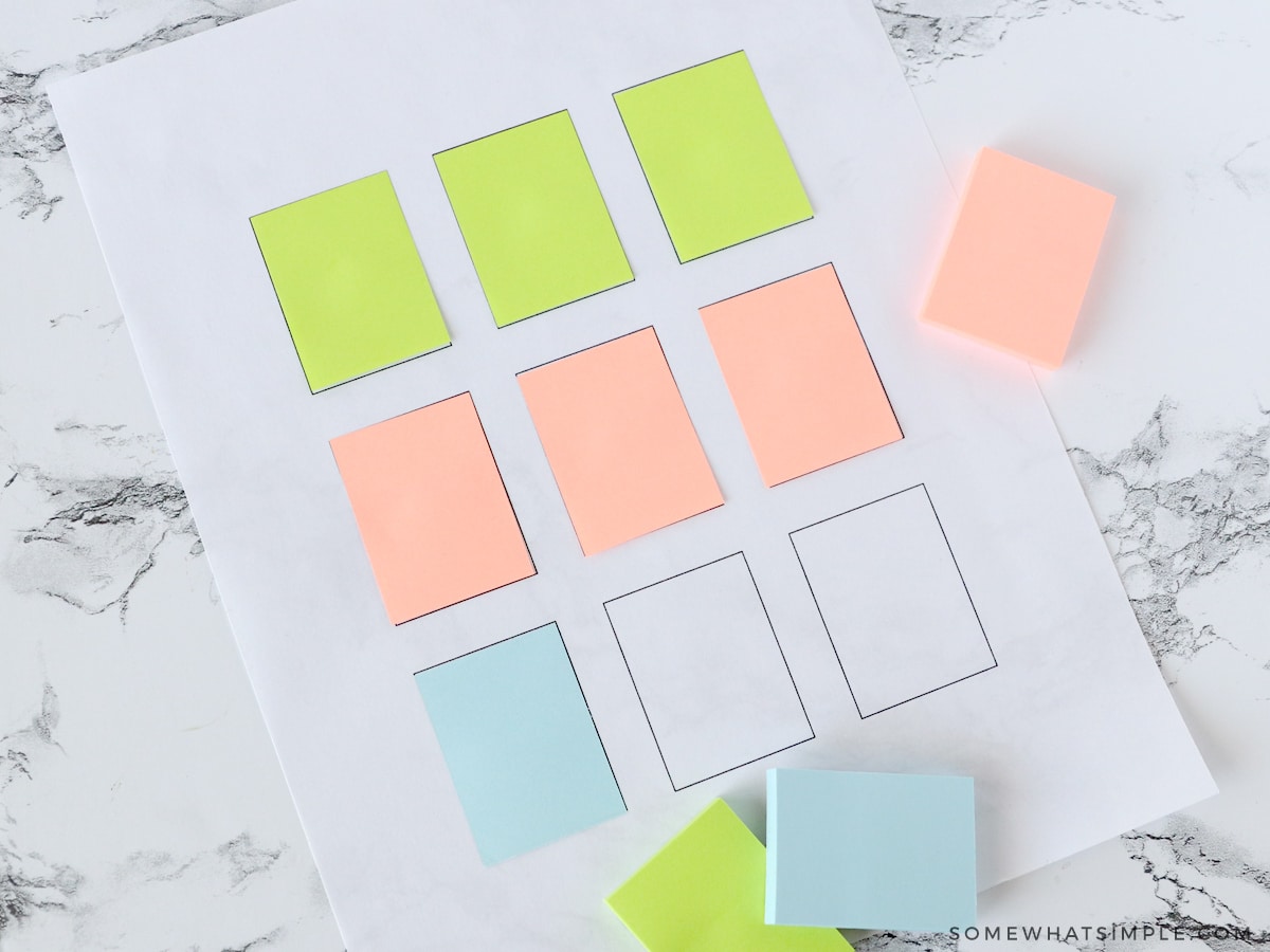 adding post it notes to a template