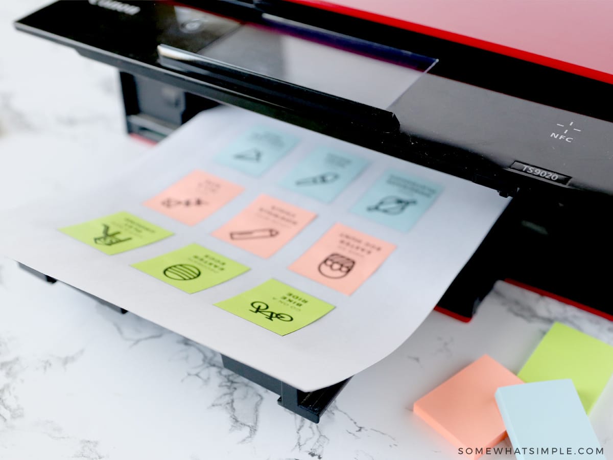 printing on post it notes