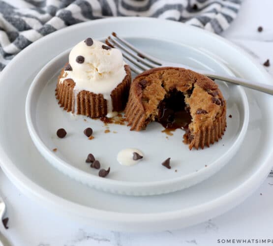 chocolate lava cake cut open