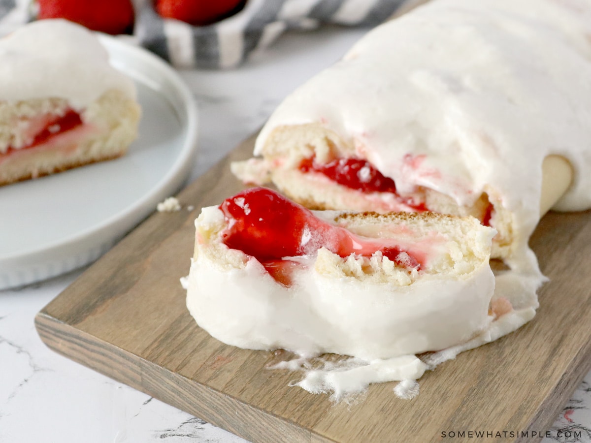 sliced strawberry cream cheese bread