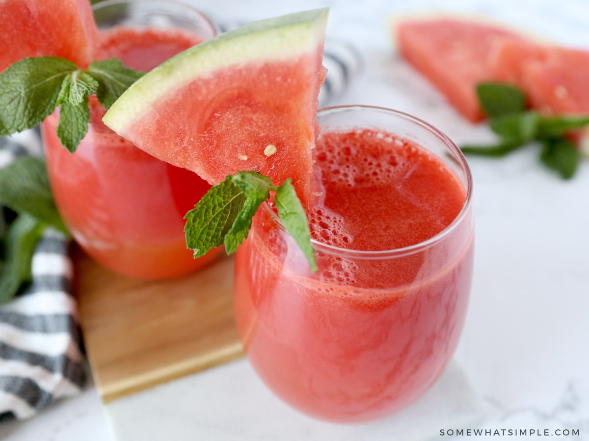 close up of watermelon punch recipe