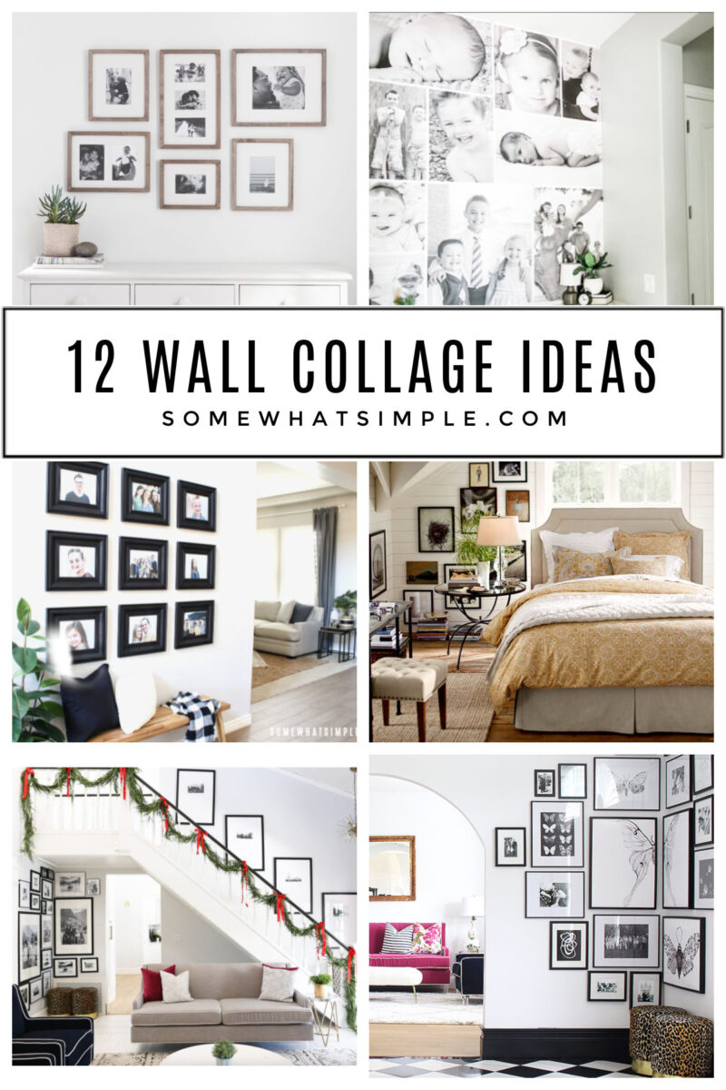 collage of 6 images showing gallery walls