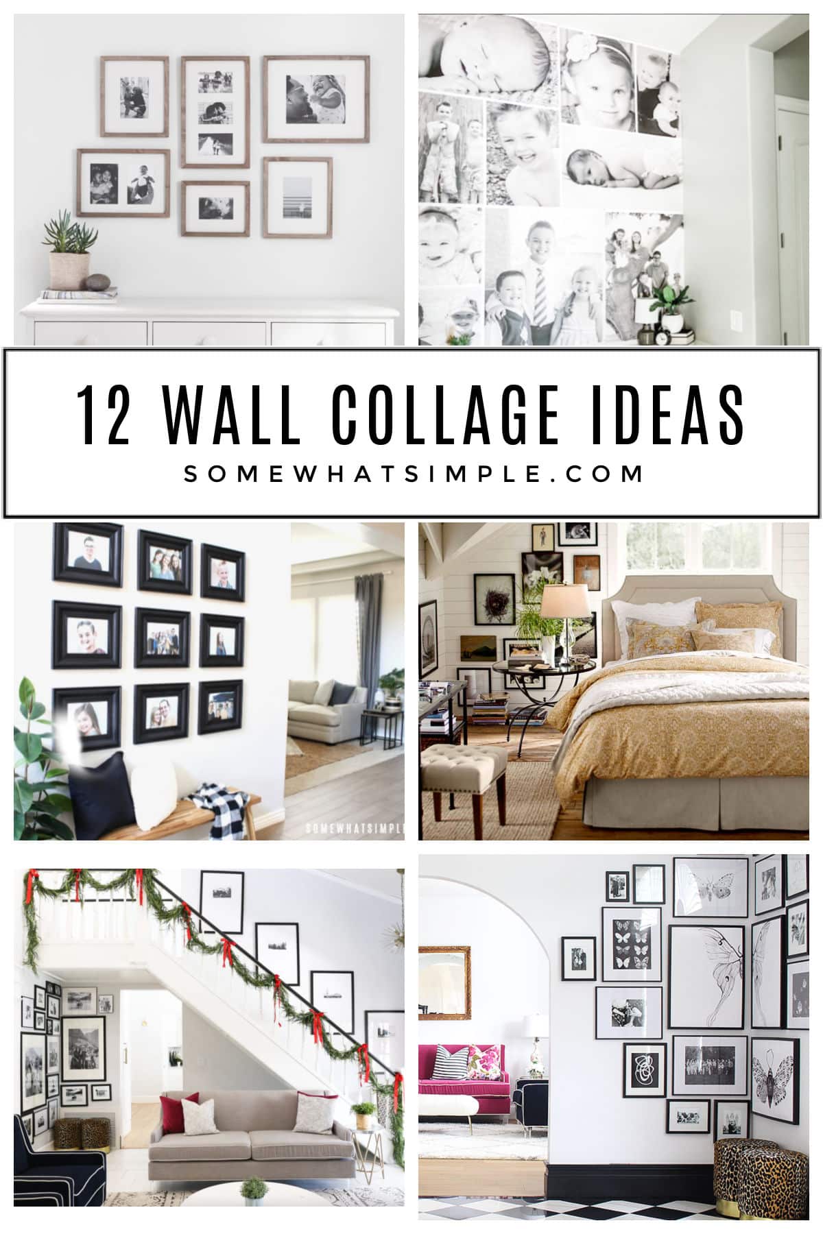 The simplest spaces can be made AMAZING with a little creativity! Here are 12 ways to create an awesome wall collage in your home. via @somewhatsimple