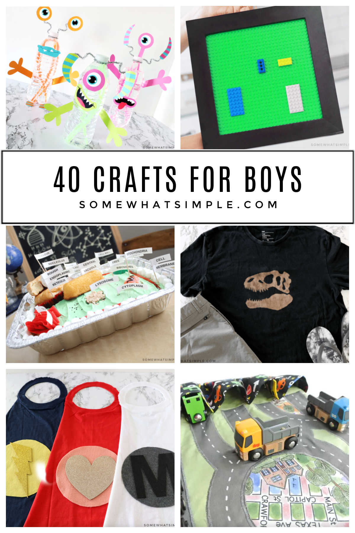 From Catapults to Light Sabers and everything in between, here are 40 crafts for boys that are a great way to spend the afternoon! via @somewhatsimple