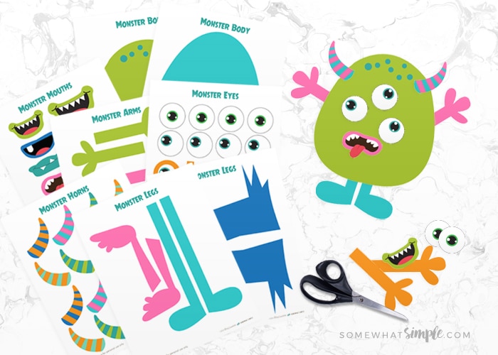 printable monster parts to build your own monster