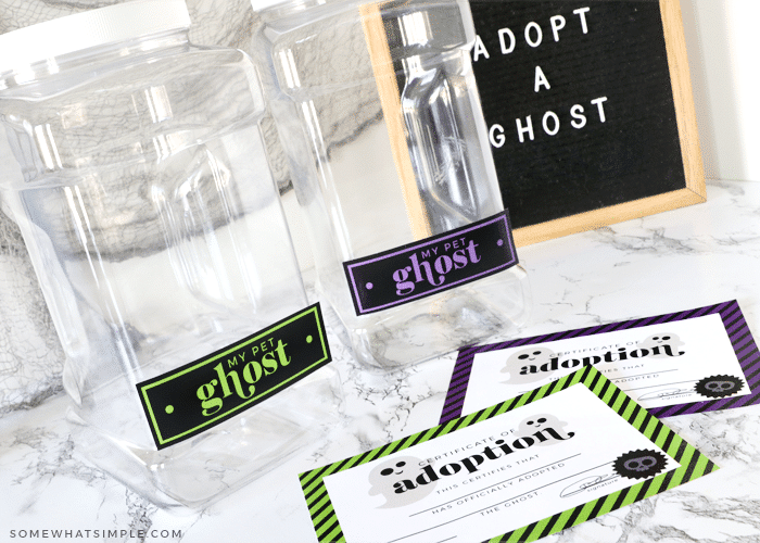 printable pet ghost adoption kit