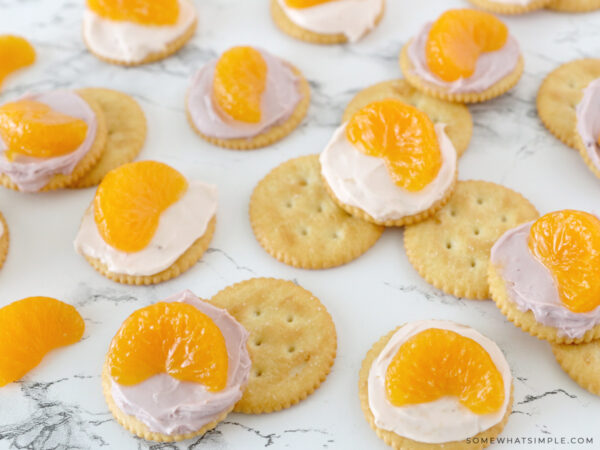 cream cheese crackers on a white counter