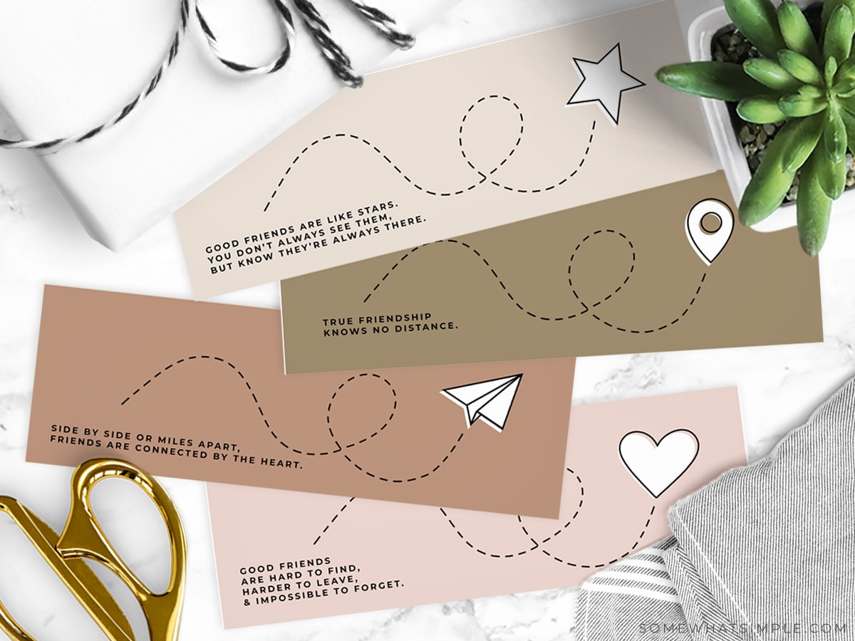 darker colored copies of going away gift tags