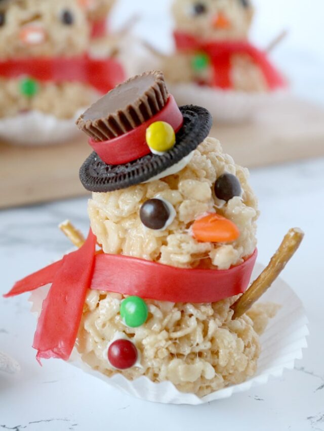 Snowman Rice Krispie Treats Somewhat Simple