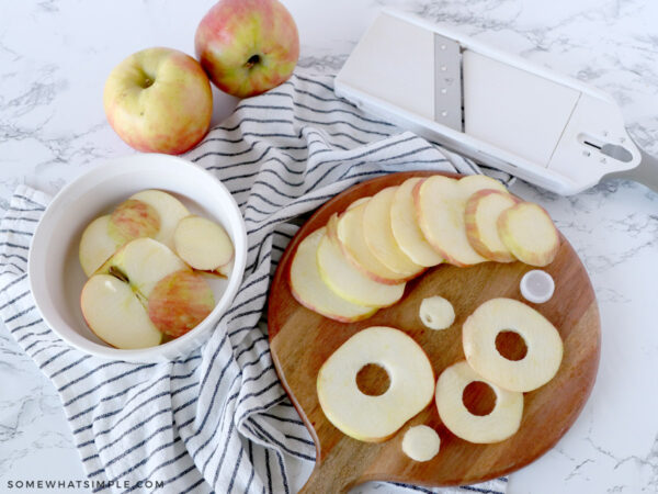 apple slices with their centers cut out