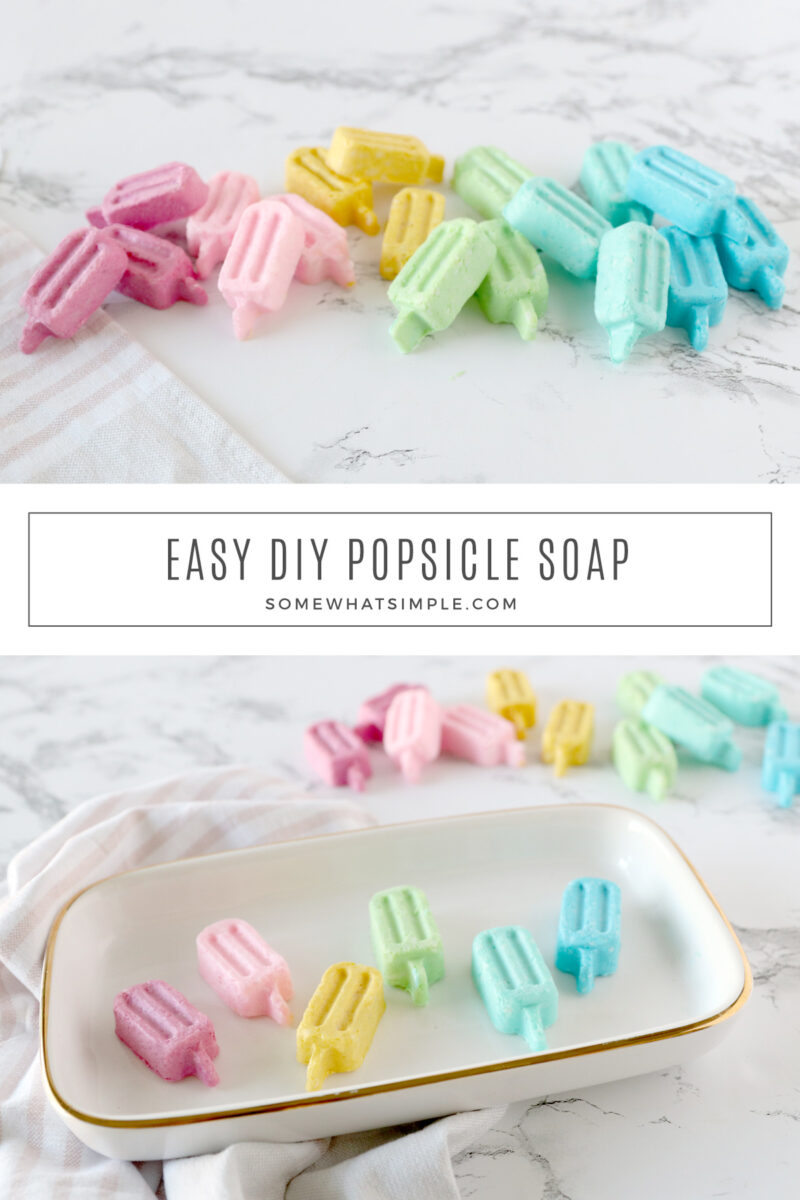 long image of colorful popsicle soap with a text overlay
