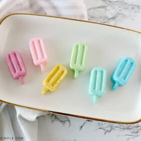 finished popsicle soap in a glass dish