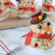 snowmen made from rice krispie treats