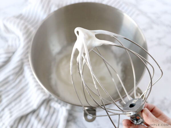 stiff peaks on a whisk