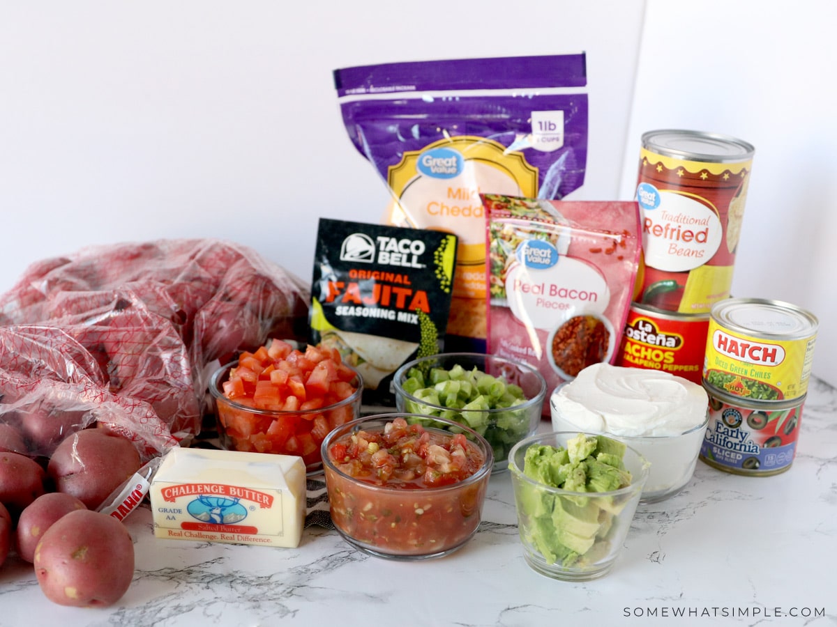 ingredients to make homemade potato skins