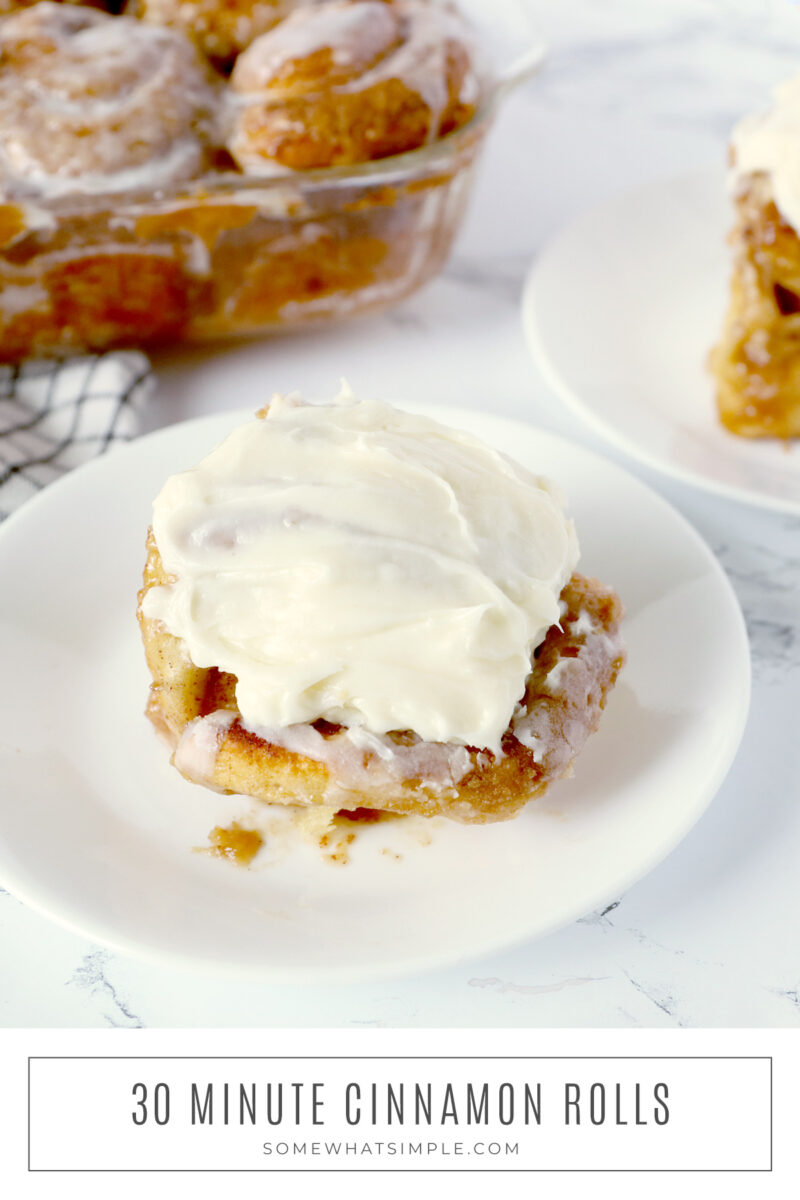 long image of 30-minute cinnamon rolls