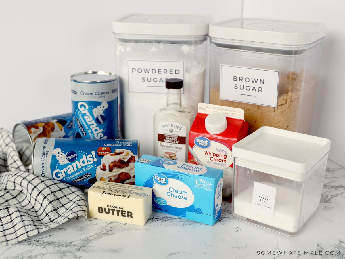 Ingredients to make 30-Minute Cinnamon Rolls