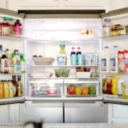 clean fridge with doors open