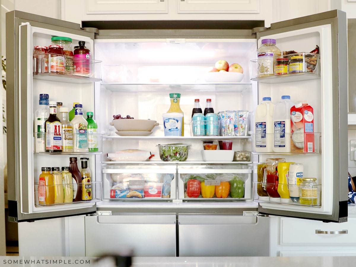 clean fridge with doors open