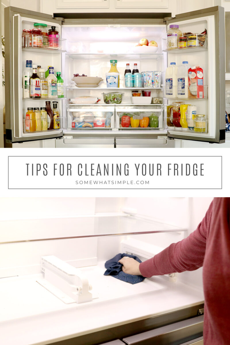 long image of a clean fridge