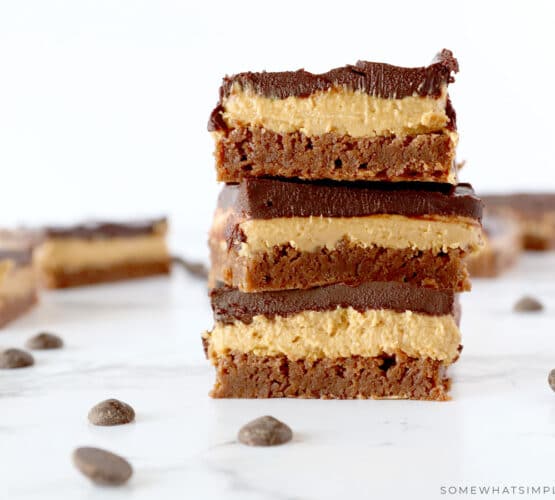 stack of peanut butter bars