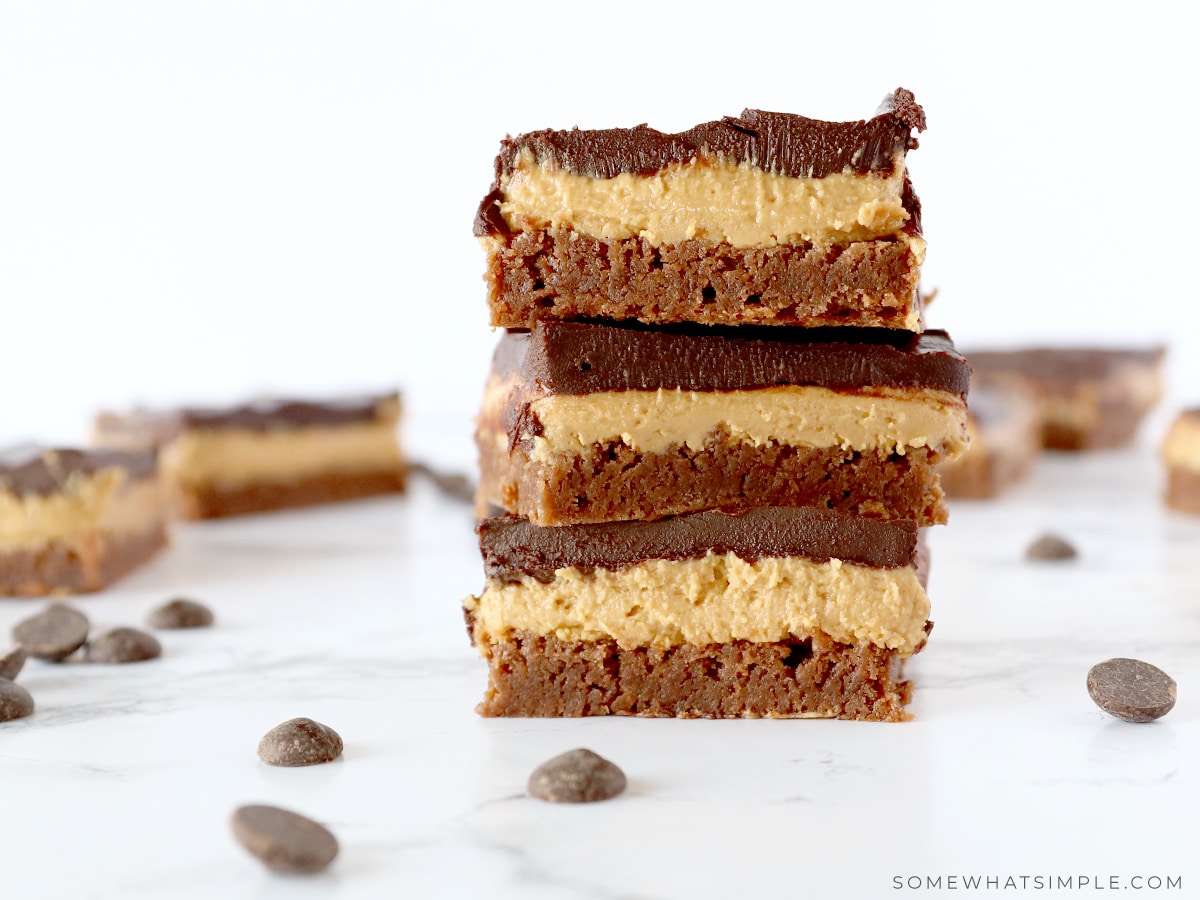 stack of peanut butter bars