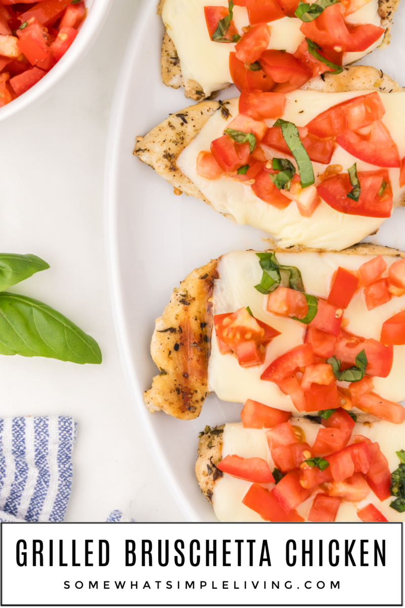 long image of grilled bruschetta chicken