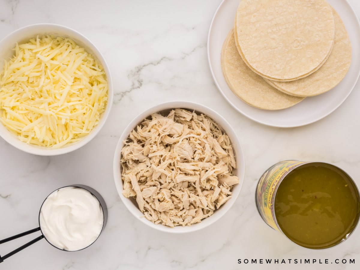 ingredients to make chicken enchilada casserole