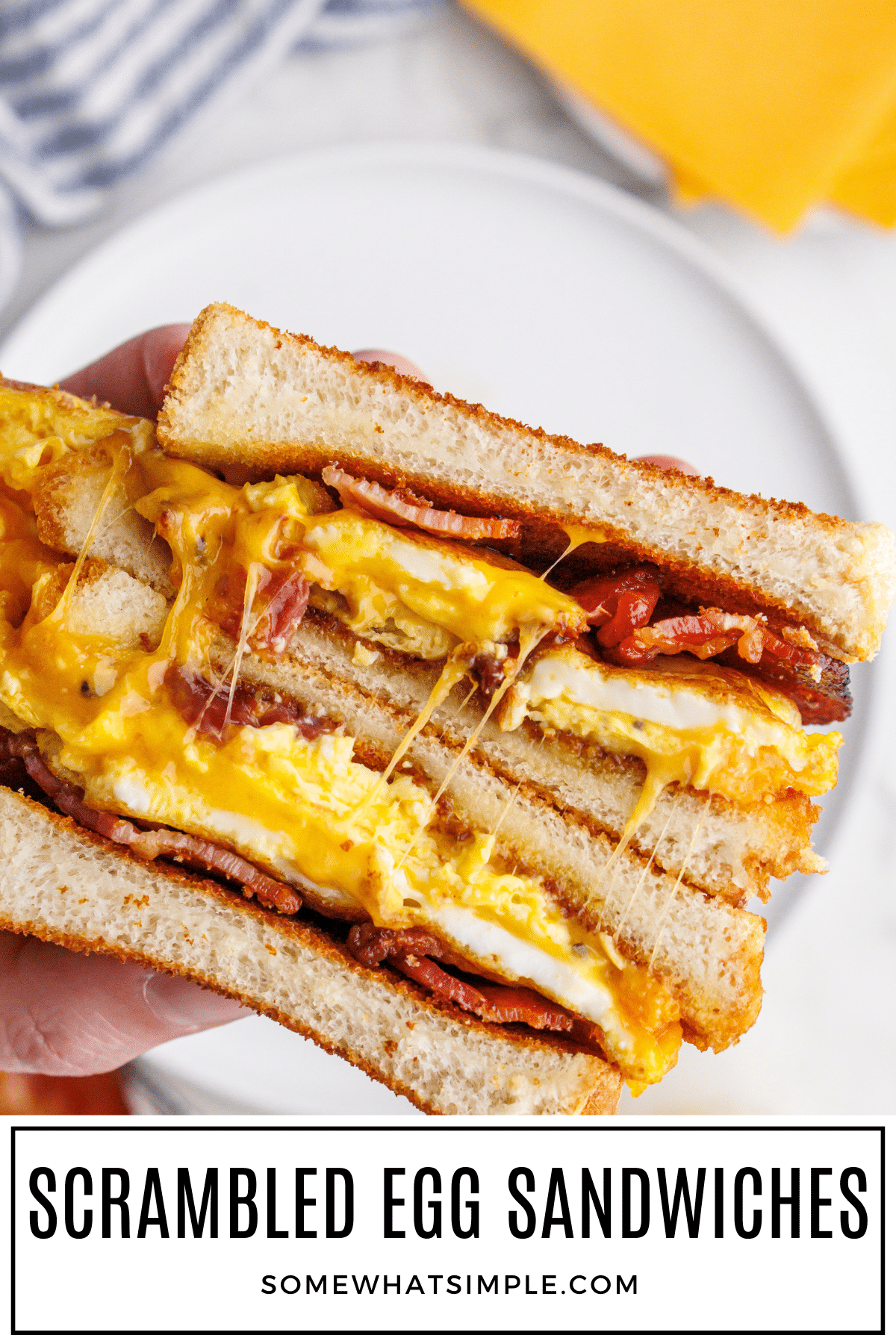 The scrambled egg sandwich is a classic breakfast delight that's as comforting as it is simple. Perfect for a crazy, or LAZY morning! via @somewhatsimple