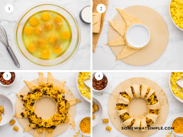 Breakfast Crescent Ring directions in a 4x4 grid
