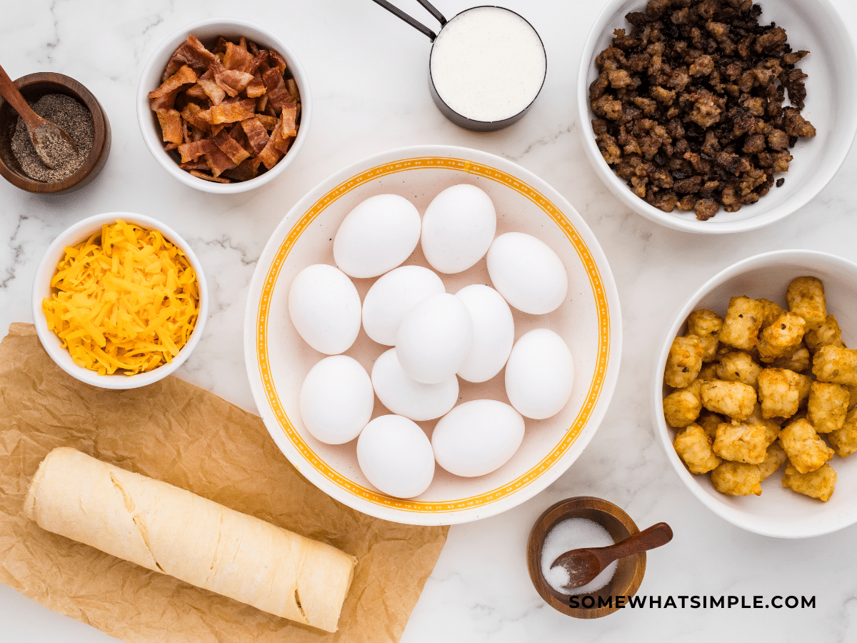ingredients for Breakfast Crescent Ring