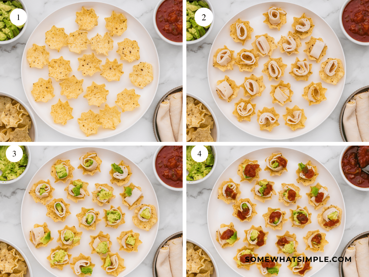 Chicken Avocado Appetizer directions in a 4x4 grid