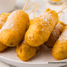 finished product of Breakfast Corndog