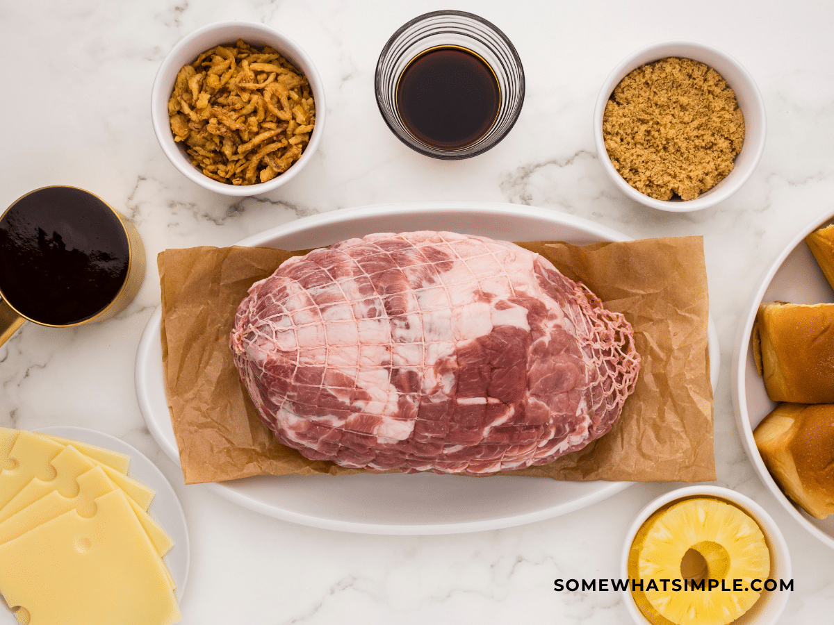 ingredients for Hawaiian Pulled Pork Sandwiches