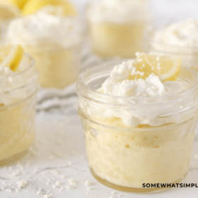 close up finished product of Lemon Souffle