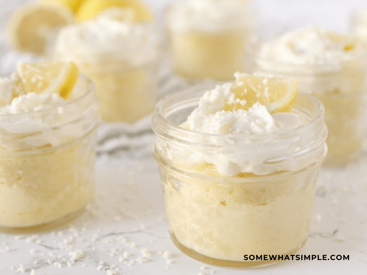 close up finished product of Lemon Souffle