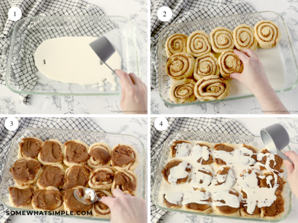 picture process of how to make cinnamon rolls