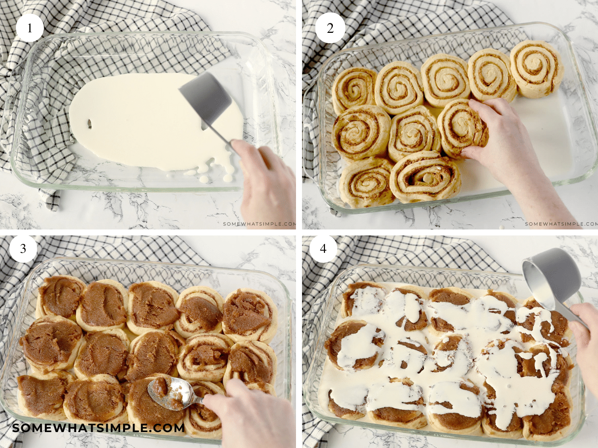 picture process of how to make cinnamon rolls
