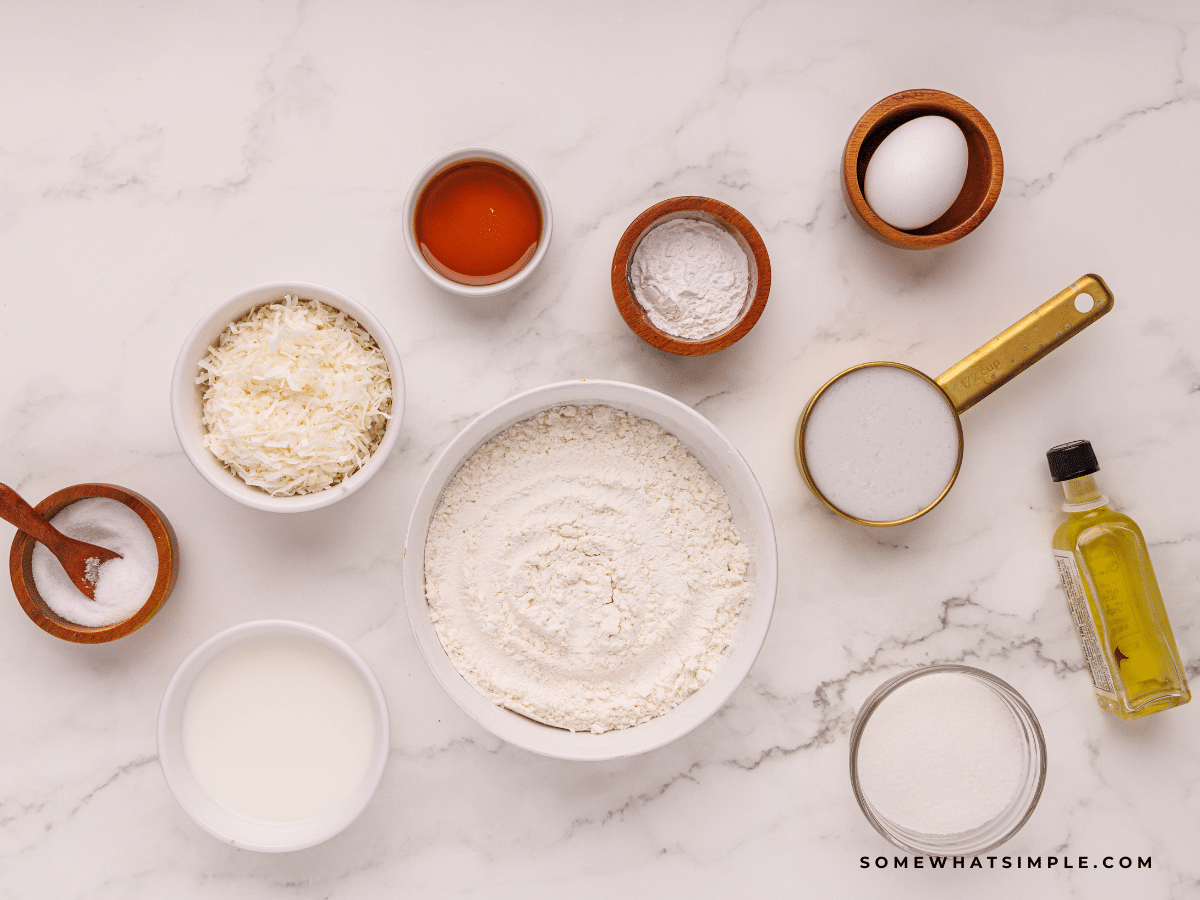 ingredients to make Coconut Pancakes on the counter