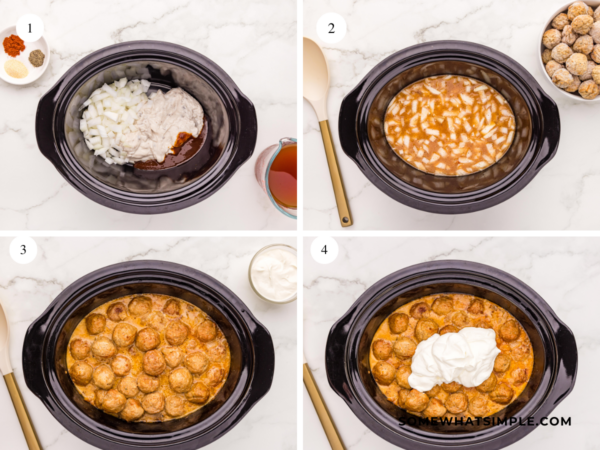 collage of images showing how to make swedish meatballs