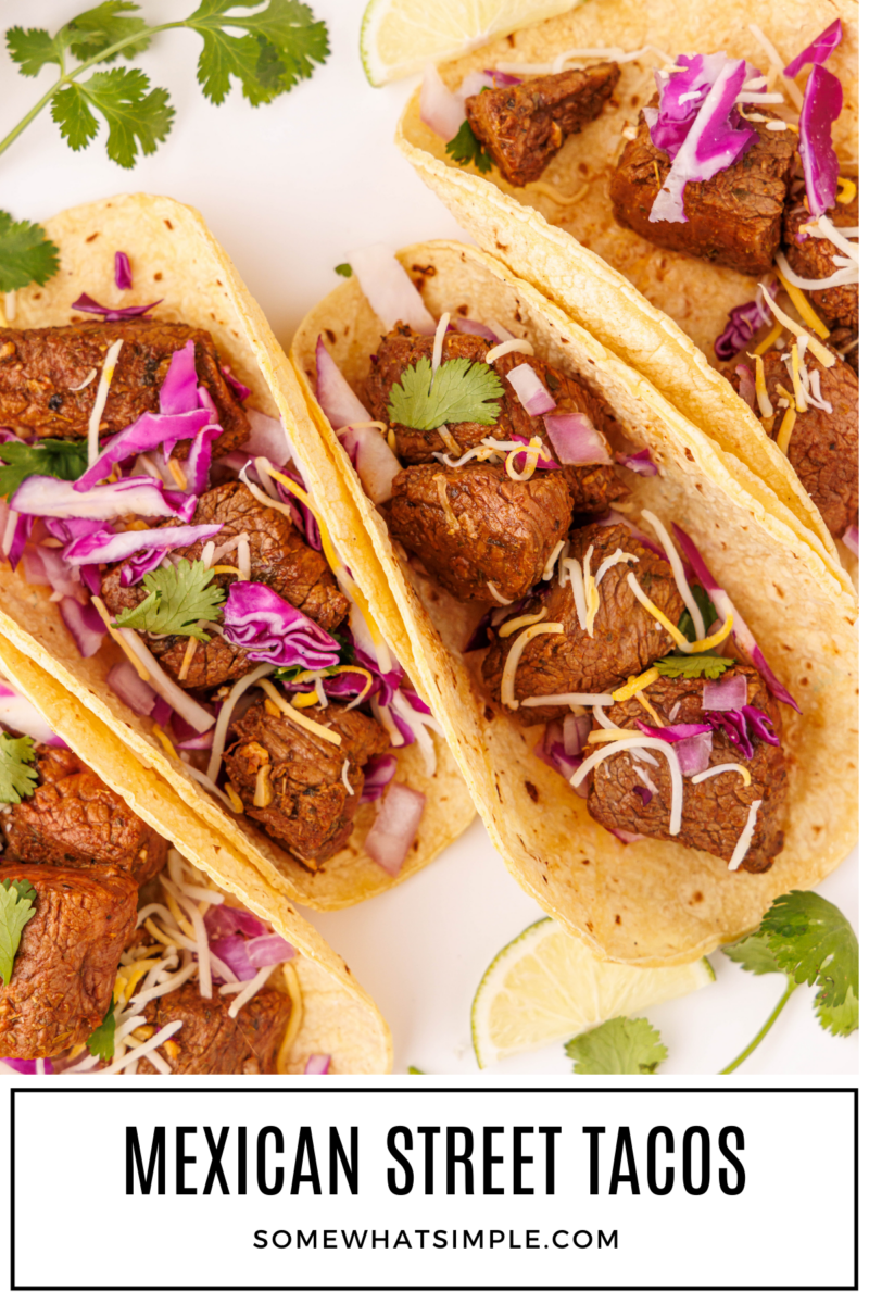 close up of 4 Mexican Street Tacos