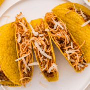 finished Spaghetti Tacos on a white plate