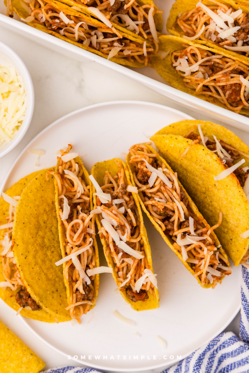 plated Spaghetti Tacos