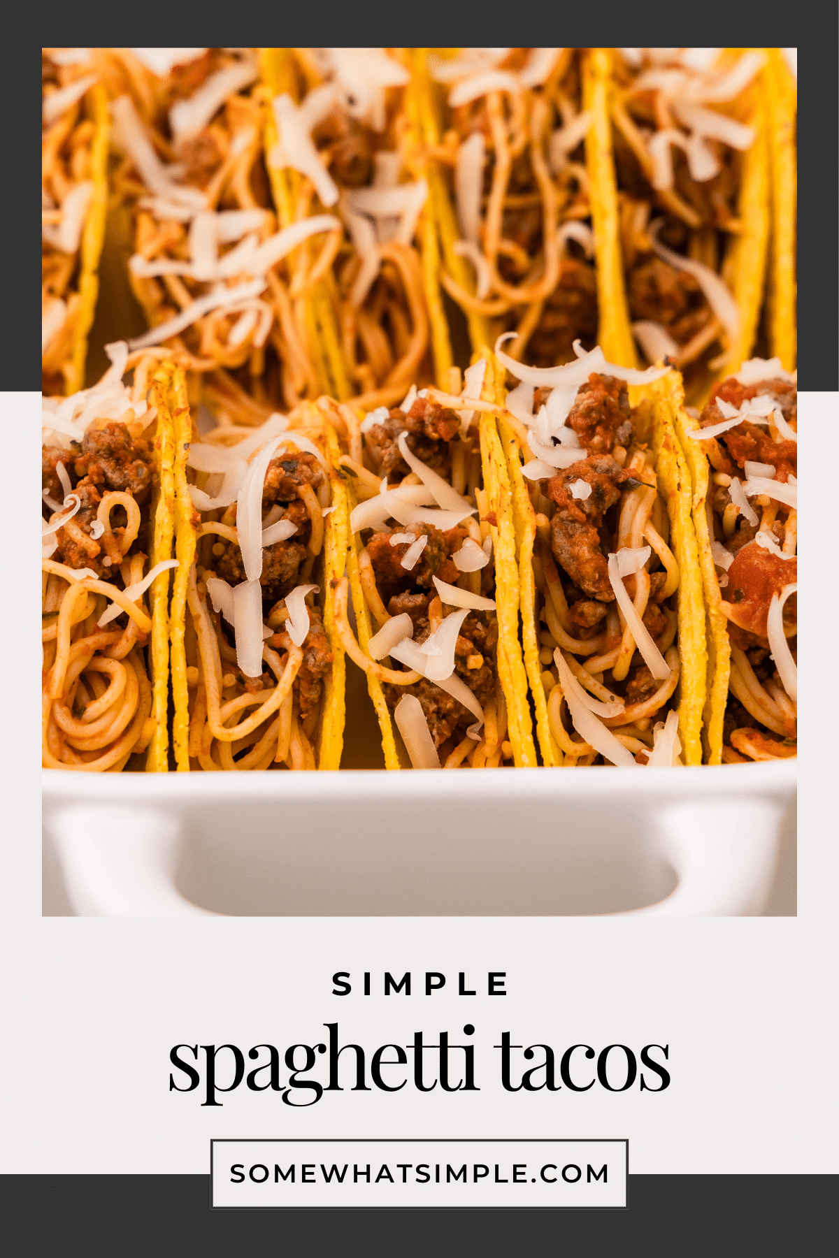 Whether you're looking for a unique weeknight meal or a fun dish for a party, these Spaghetti Tacos are a must-try! via @somewhatsimple