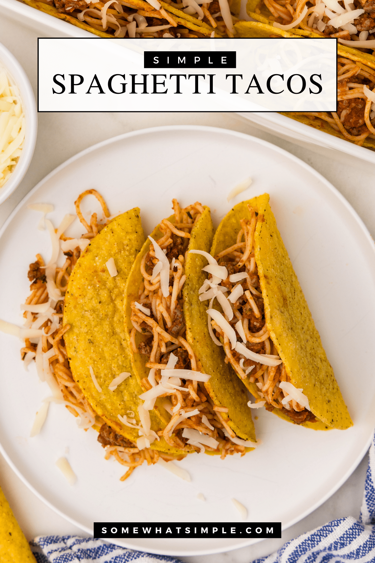 Whether you're looking for a unique weeknight meal or a fun dish for a party, these Spaghetti Tacos are a must-try! via @somewhatsimple