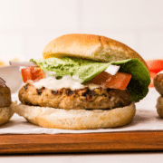 plated Chicken Caesar Burgers