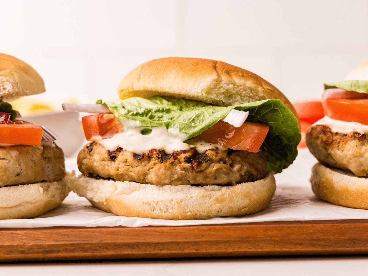 plated Chicken Caesar Burgers