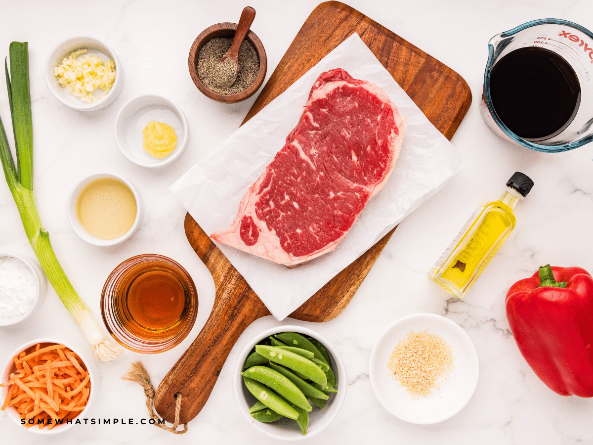ingredients to make Teriyaki Beef Stir Fry